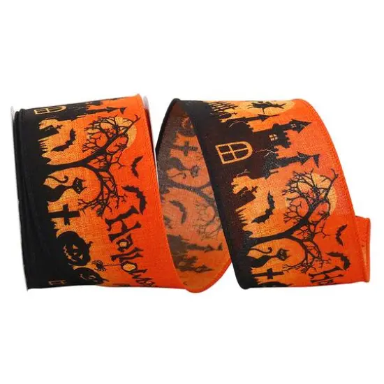 Reliant 2.5" x 10yd. Halloween Scene 2 Wired Ribbon {1}