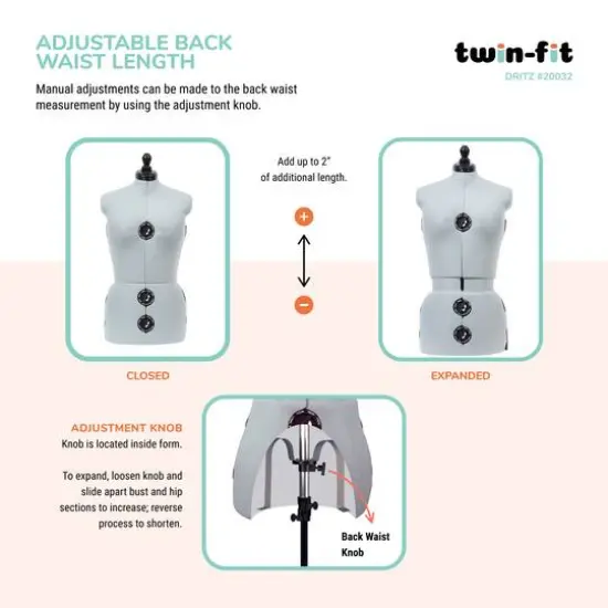 Dritz&reg; Twin-Fit Medium Dress Form with Adjustable Tri-Pod Stand {7}