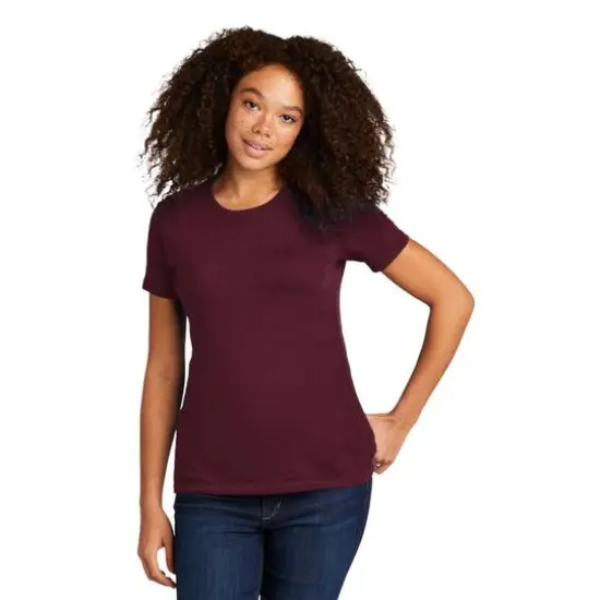 Next Level Colors Women's Cotton Boyfriend T-Shirt Maroon {4}