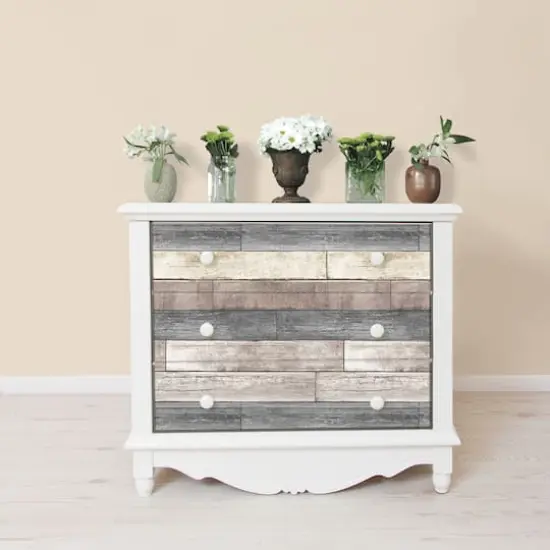 NuWallpaper Reclaimed Wood Plank Natural Peel & Stick Wallpaper {7}