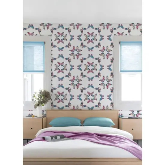 RoomMates Pink & Blue Papillon Peel & Stick Wallpaper {3}
