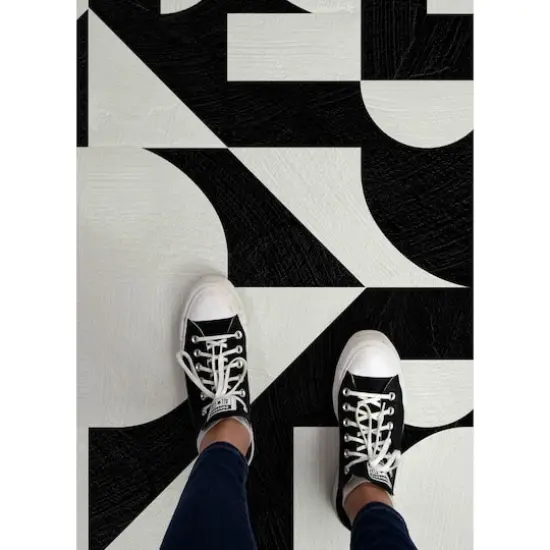 Very Gay Paint Gia Metric Peel & Stick Floor Tiles, 10ct. Black and White {6}