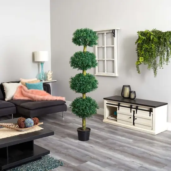 6ft. Potted 4 Tier Ball Boxwood Topiary Tree {6}