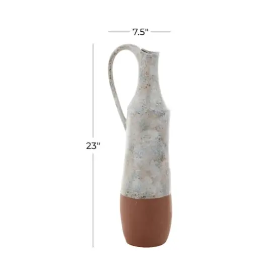 White Ceramic Farmhouse Vase, 23" x 6" x 7" {8}