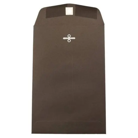 JAM Paper 6" x 9" Chocolate Brown Recycled Premium Invitation Envelopes with Clasp Closure {1}