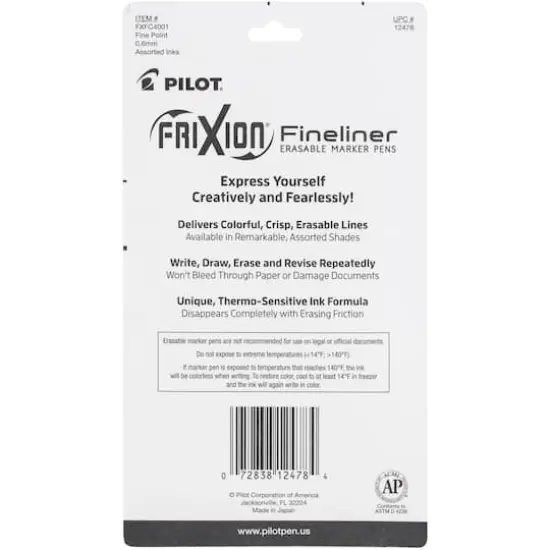 Pilot FriXion Fineliner Assorted Fine Point Erasable Marker Pen Set {3}