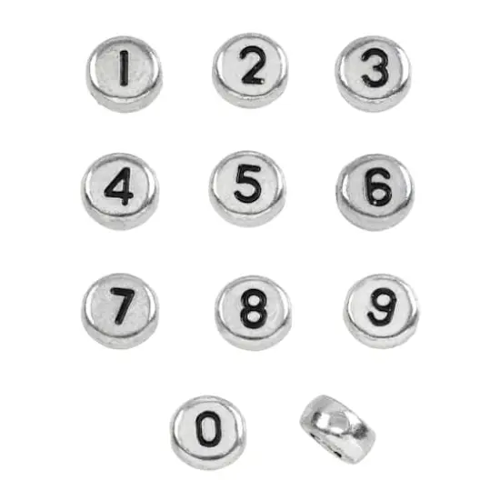 Plastic Number Circle Craft Beads by Bead Landing&trade;, 7mm {1}