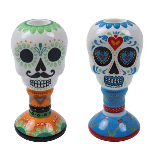 Assorted 6" Sugar Skull Candle Holder by Ashland&reg;, 1pc. {1}