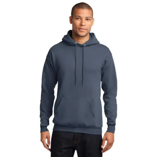 Port & Company® Darks Core Fleece Pullover Hooded Sweatshirt Steel Blue {4}