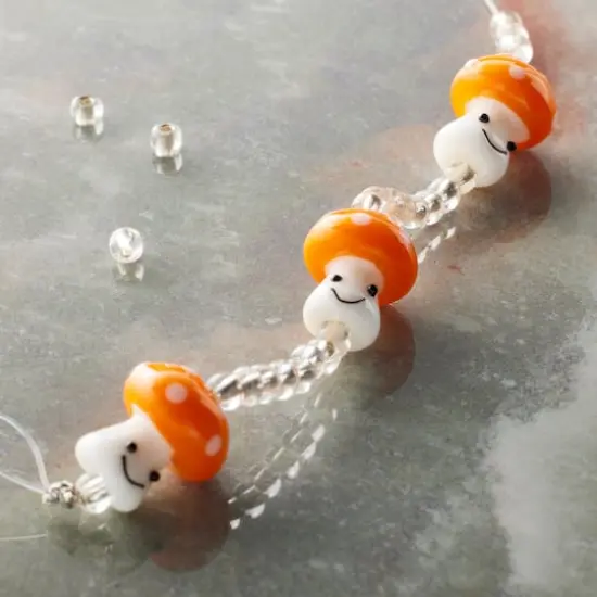 Orange Lampwork Glass Mushroom Beads by Bead Landing&trade; {3}