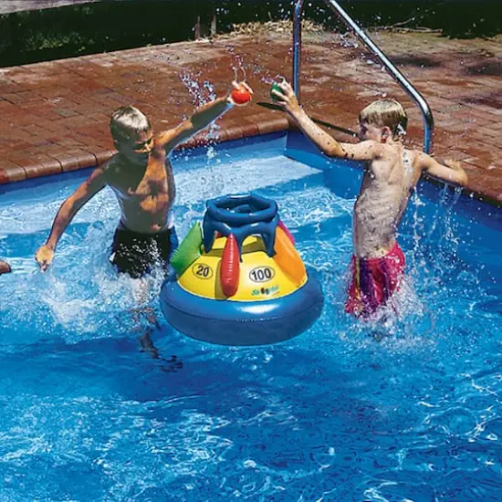 Swim Central 28" Inflatable Multi-Port Shoot Point Ball Floating Pool Game {4}