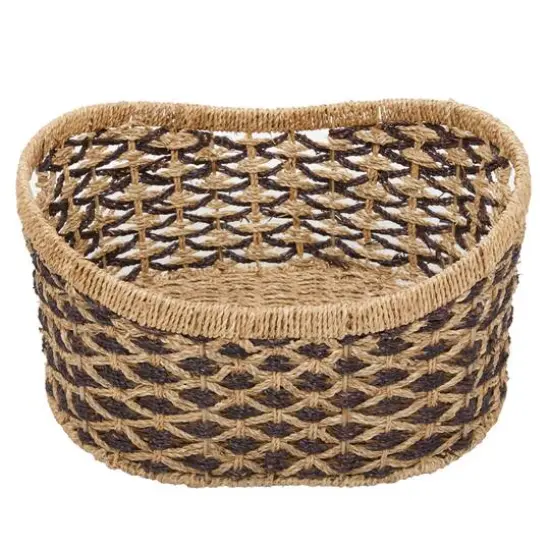 Brown Traditional Woven Sea Grass Storage Basket Set {5}
