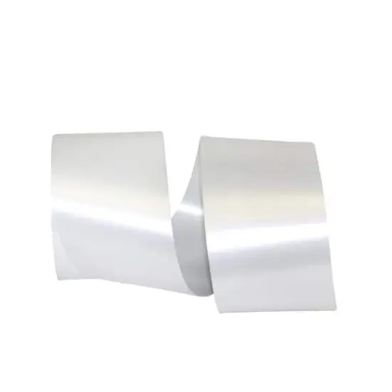 JAM Paper 2.75" x 55yd. Paper Coated Plastic Shiny Ribbon White {1}