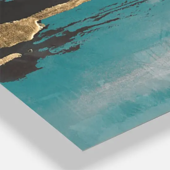 Designart 'Glam Teal Watercolor I Modern Multipanel Wall Clock {4}