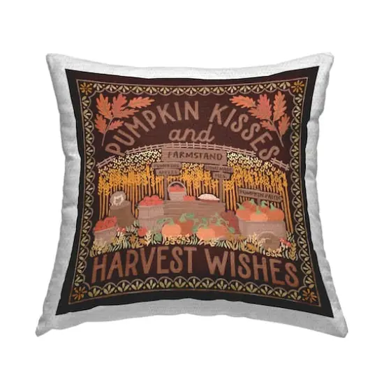 Stupell Industries Autumn Harvest Wishes Outdoor Printed Pillow {1}