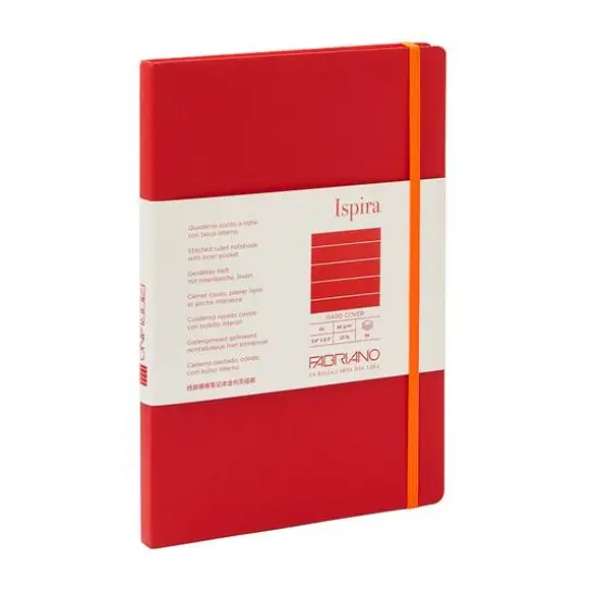 Fabriano&reg; Ispira Lined Hard-Cover Notebook Red {1}