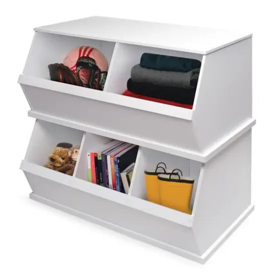 Badger Basket 2 Bin Stackable Storage Cubby White {9}