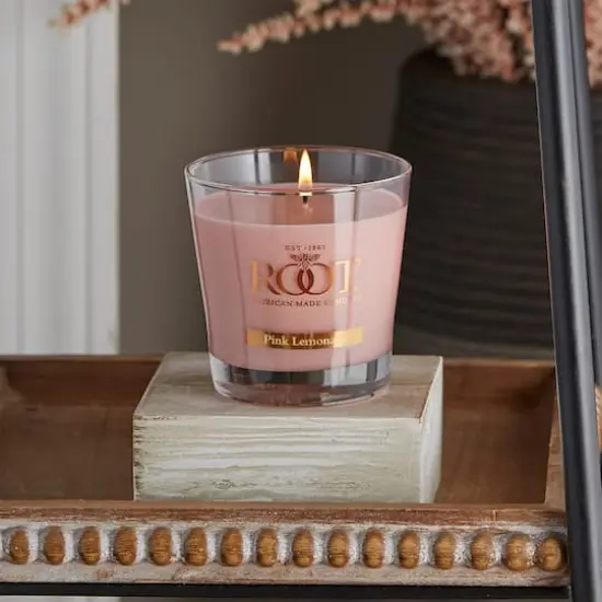 Root Candles 6.3oz. Small Scented Honeycomb Veriglass Jar Candle Pink Lemonade {3}