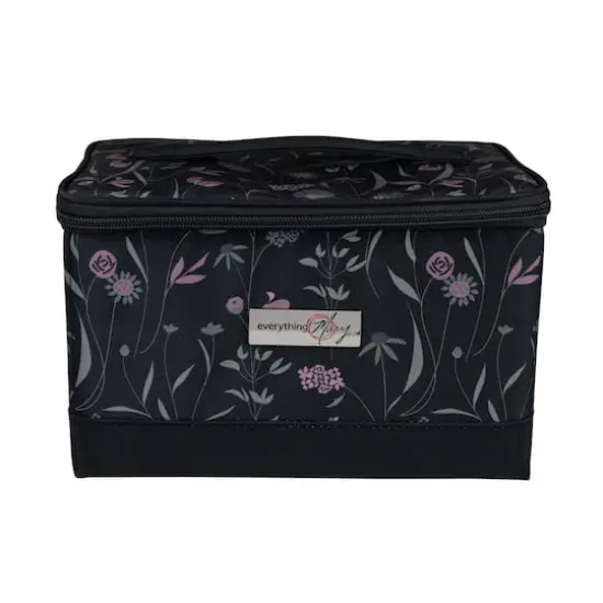 Everything Mary Pink & Gray Floral Collapsible Sewing Kit Organizer Box {6}