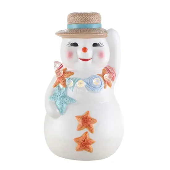 10" Ceramic Beach Snowman {1}