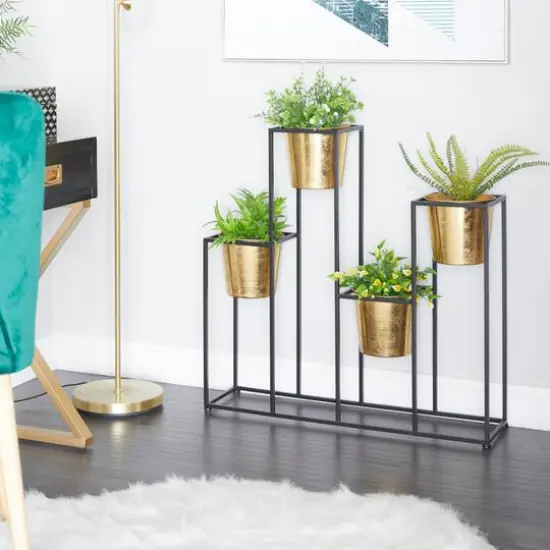 Gold Metal Glam Planter, 31" x 21" x 8" {8}