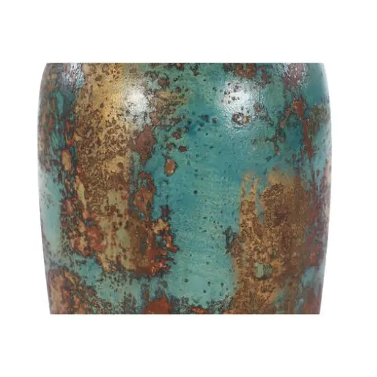 16" Blue Ceramic Rustic Vase {5}