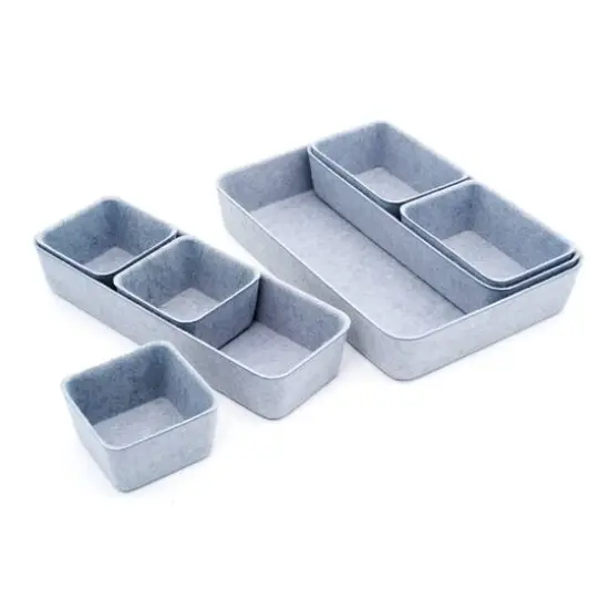 Welaxy Felt 8 Piece Drawer Organizer Tray Set Glacier {8}