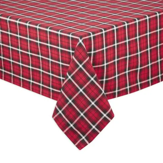 DII&reg; 52" Glad Tidings Plaid Tablecloth {3}