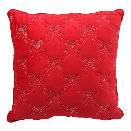 16" x 16" Red Velvet Bow Throw Pillow by Ashland&reg; {1}