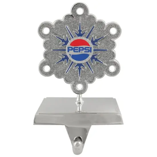 6.5" Silver & Blue Pepsi Snowflake Christmas Stocking Holder {1}