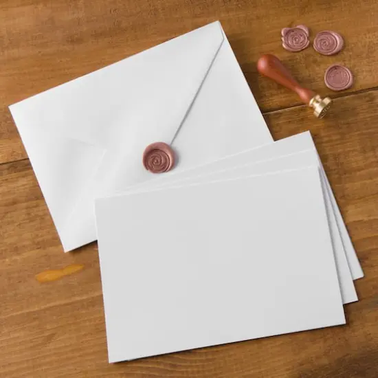 10 Sets of White Flat Cards & Envelopes by Recollections&trade;, 5" x 7" {4}