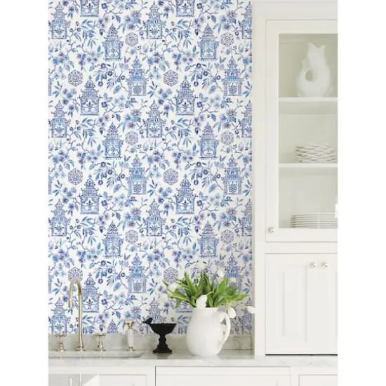 NuWallpaper Blue Danson Peel & Stick Wallpaper {3}