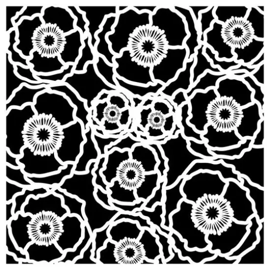 The Crafter's Workshop Poppy Field Stencil, 6" x 6" {1}