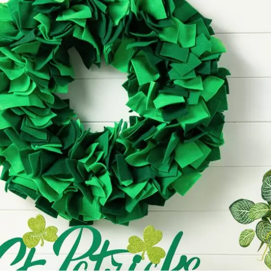 Glitzhome&reg; 19.5" St. Patrick's Day Felt Wreath {7}