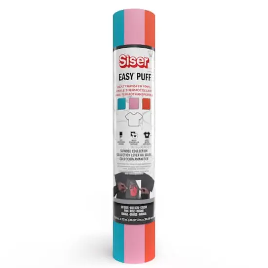 Siser&reg; Easy&reg; Puff Heat Transfer Vinyl Sampler, Sky, Pink & Orange {3}