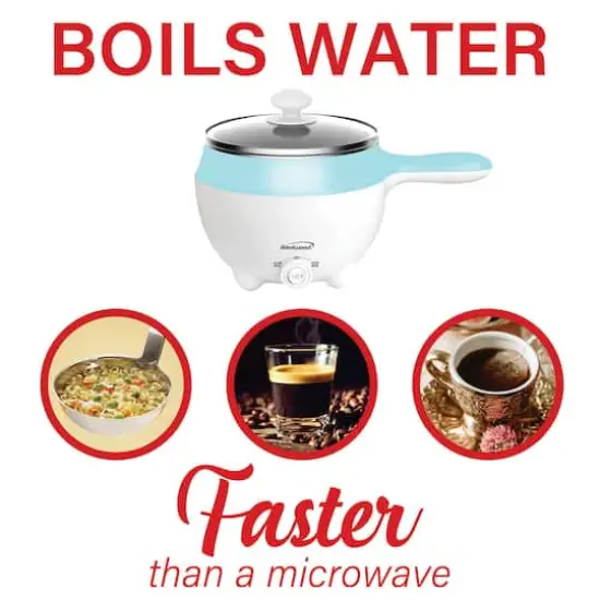 Brentwood 1.6qt. 600 Watt Stainless Steel Electric Hot Pot Cooker & Food Steamer With Swivel Base {8}