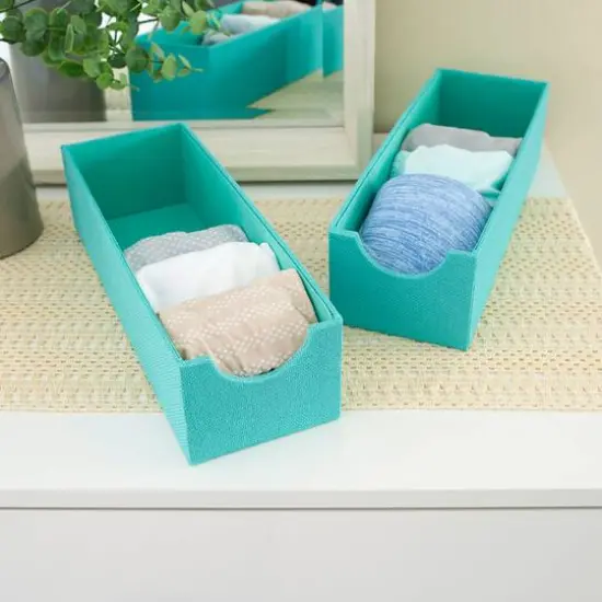 Household Essentials Narrow Drawer Organizers, 2ct. Green {4}
