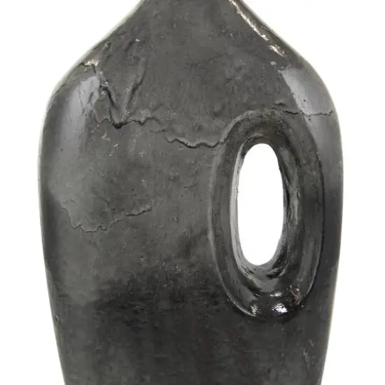 Gray Paper Mache Marble Inspired Decorative Vase with Cutout Handle {7}
