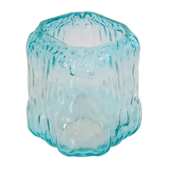 7" Marine Ombre Dimensional Textured Glass Vase {1}