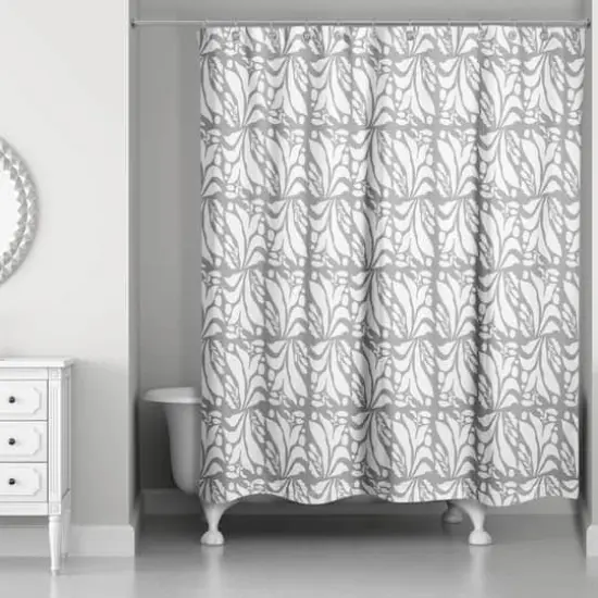 Foliage Shower Curtain Gray {3}
