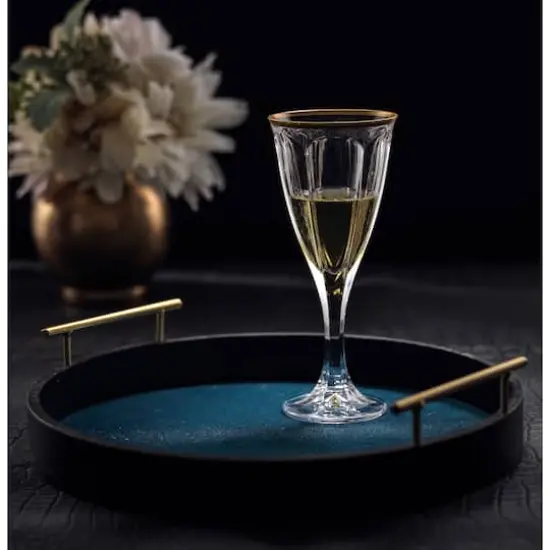 JoyJolt&reg; 6oz. Gold Rimmed Windsor Crystal White Wine Glasses, 2ct. {5}