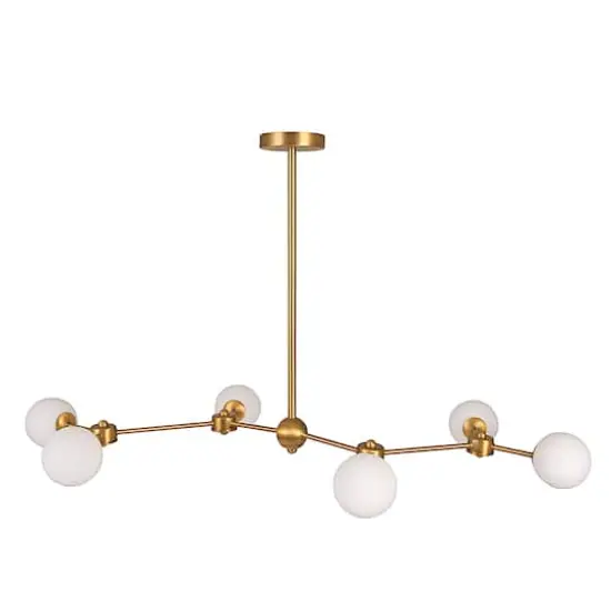 Hello Honey&reg; 63.5" Brushed Gold Sputnik Opal Glass Chandelier {1}