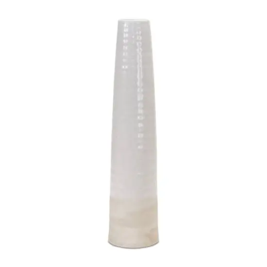 19.5" White Stoneware Floor Vase {1}