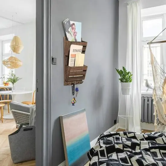 NEX&trade; Rustic Brown Mail and Key Holder with 4 Hooks {8}