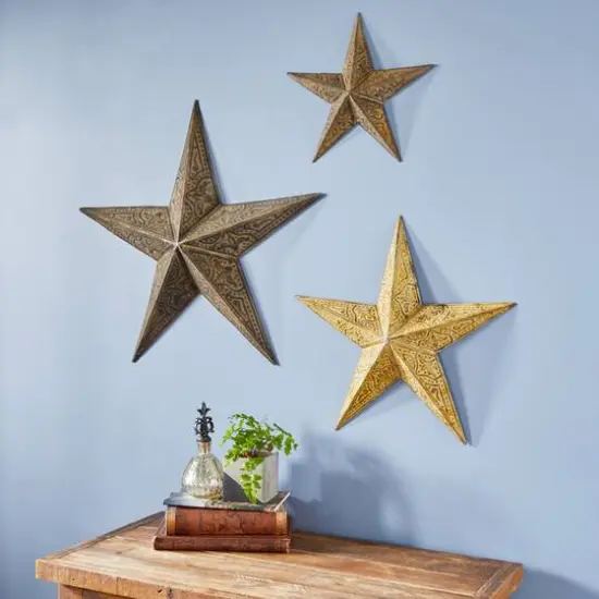 Brown Star Metal Farmhouse Outdoor Wall D&eacute;cor Set, 3ct. {8}