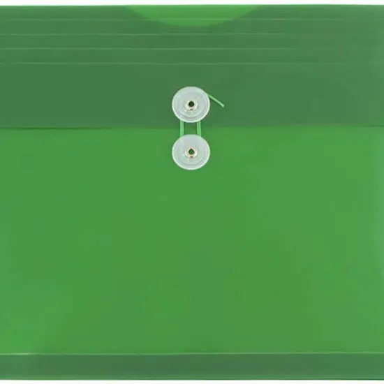 JAM Paper Booklet Plastic Envelopes with Button and String Closure, 108ct. Green {4}