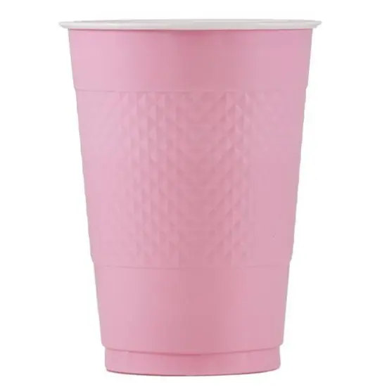 JAM Paper 16oz. Plastic Party Cups, 20ct. Baby Pink Pastel {3}