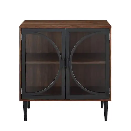 Walker Edison Dark Walnut Industrial Storage Cabinet {3}