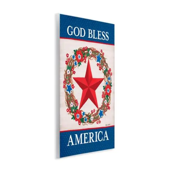 Stupell Industries God Bless America Wreath Wall Plaque Art {4}