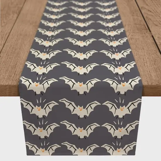 72" Cute White Bats Table Runner {1}